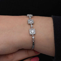 Silver Baguette Stone Women's Bracelet