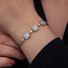 Silver Baguette Stone Women's Bracelet