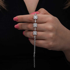 Silver Baguette Stone Women's Bracelet