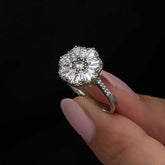 Silver Baguette Stone Women's Ring