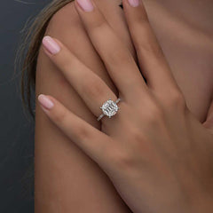 Silver Baguette Stone Women's Ring