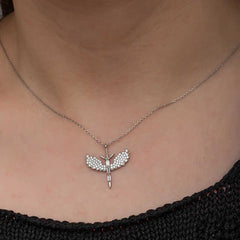 Silver Baguette Stone Michael Sword Women's Necklace