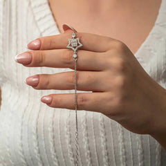 Silver Baguette Stone Star Women's Bracelet