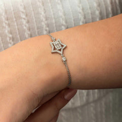 Silver Baguette Stone Star Women's Bracelet