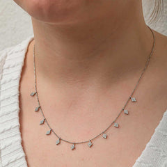 Silver Diamond Cut Lucky Women's Necklace