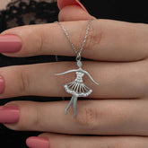 Silver Ballerina Necklace for Women