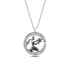 Silver Virgo Zodiac Necklace