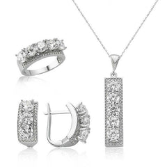 Silver 5 Stone Women Set