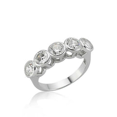 Silver 5 Stone Women's Ring