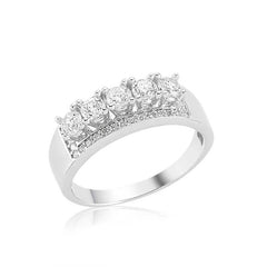 Silver 5 Stone Women's Ring