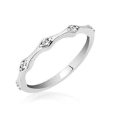 Silver Five Stone Shuttle Ladies Ring
