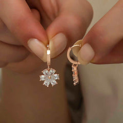 Silver White Flower Women's Earrings