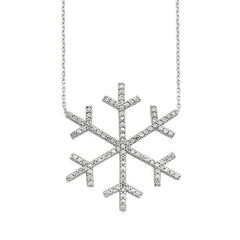 Collier femme flocon de neige en argent