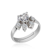 Silver White Cat Paw Ring