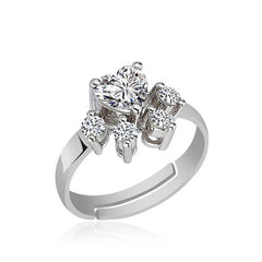 Silver White Cat Paw Ring