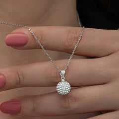 Collier pour femme en argent et cristal blanc