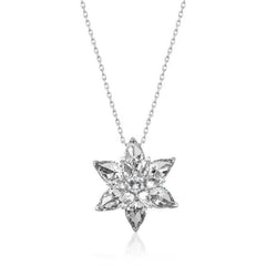 Silver White Lotus Flower Women's Necklace