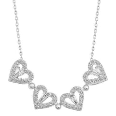 Silver Heart Openable Clover Women's Necklace
