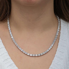 Collier femme en argent et pierre blanche Waterway