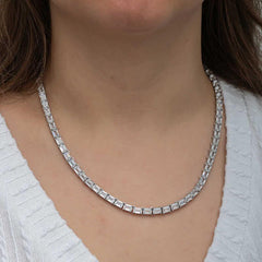 Collier femme en argent et pierre blanche Waterway
