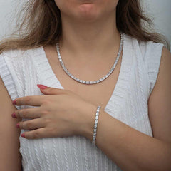 Silver White Stone Waterway Women's Set