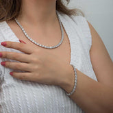 Silver White Stone Waterway Women's Set