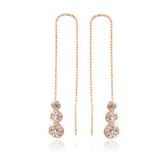 Boucles d'oreilles chaîne en argent et pierre blanche
