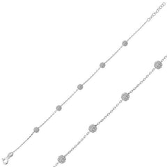 Silver White Ball Women's Bracelet