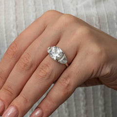 Silver White Zircon Stone Women's Ring