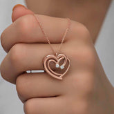 Silver Rose United Hearts Necklace for Women