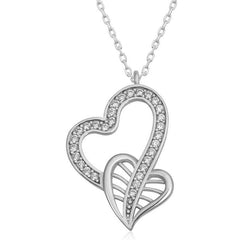 Silver United Hearts Necklace for Women