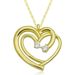Silver Gold United Hearts Women's Necklace