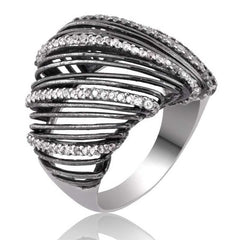 Bague femme en argent et pierre blanche