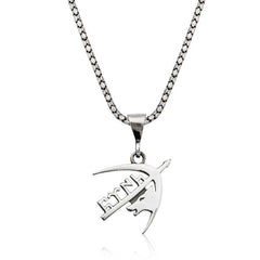 Silver Grey Wolf Arrow and Gokturkish Turkish Written Necklace