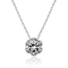 Silver Ice White Baguette Stone Women's Necklace