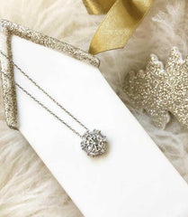 Silver Ice White Baguette Stone Women's Necklace