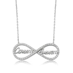 Silver My Dear Mother Written Infinity Necklace for Women