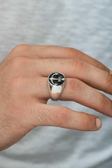Bague homme ancre en argent