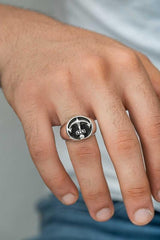 Bague homme ancre en argent