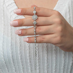 Silver Circle White Stone Waterway Women's Bracelet