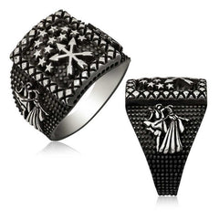 Silver Caucasian Figured Circassian Men's Ring