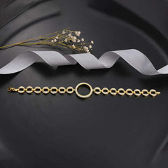 Gold Plated Women's Bracelet with Silver Quarter Attachment