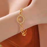 Gold Plated Women's Bracelet with Silver Quarter Attachment