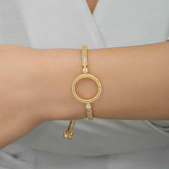 Gold Plated Women's Bracelet with Silver Quarter Attachment