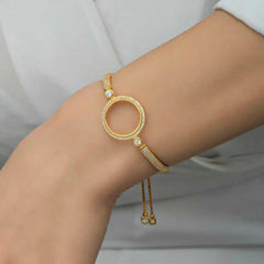 Gold Plated Women's Bracelet with Silver Quarter Attachment