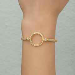 Gold Plated Women's Bracelet with Silver Quarter Attachment