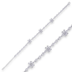 Bracelet femme fleur en argent
