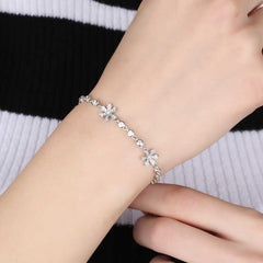 Bracelet femme fleur en argent