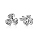 Silver Flower Stud Women's Earrings