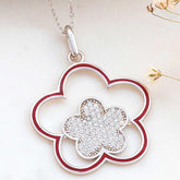 Collier pour femme en argent à motifs floraux